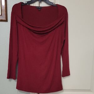 Willi Smith Off-the-Shoulder Burgundy Sweater
